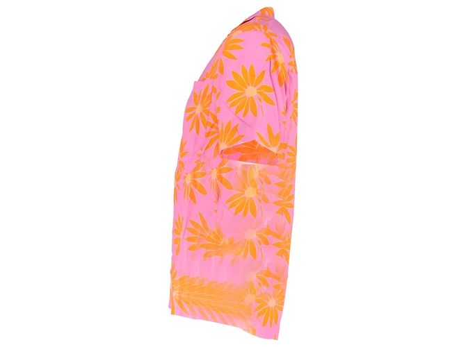 Camicia Jean stampata Jacquemus in viscosa rosa - vista 2