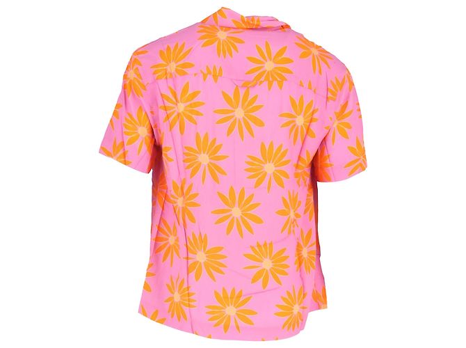 Camicia Jean stampata Jacquemus in viscosa rosa - vista 3