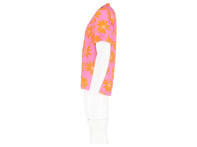 Camicia Jean stampata Jacquemus in viscosa rosa - vista 5
