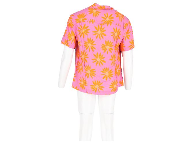Camicia Jean stampata Jacquemus in viscosa rosa - vista 6