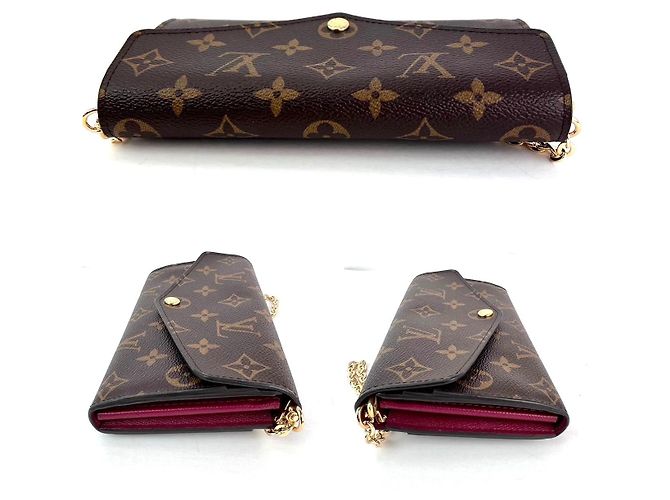 Portafoglio Clutch Sarah Monogram Fucsia Louis Vuitton Marrone - vista 3