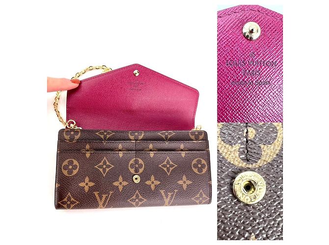 Portafoglio Clutch Sarah Monogram Fucsia Louis Vuitton Marrone - vista 4
