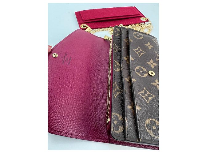 Portafoglio Clutch Sarah Monogram Fucsia Louis Vuitton Marrone - vista 6