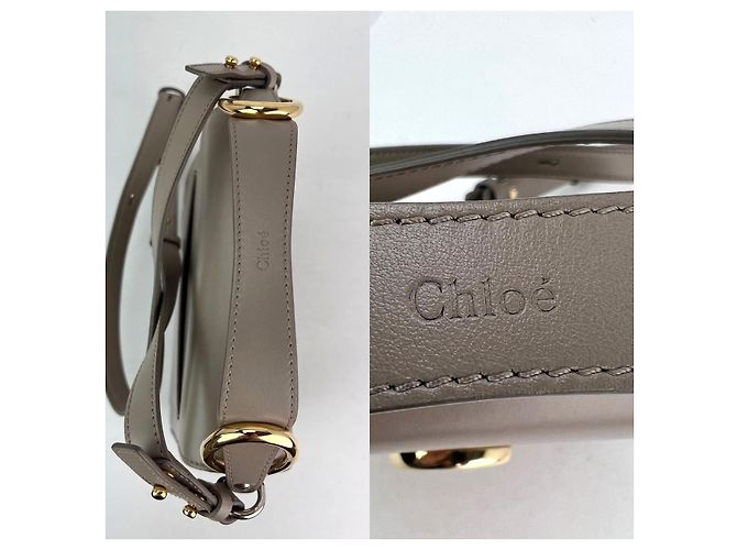 Chloé Borsa a spalla Chloe in pelle scamosciata lucida, piccola modello C, grigio Motty - vista 3