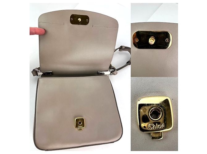 Chloé Borsa a spalla Chloe in pelle scamosciata lucida, piccola modello C, grigio Motty - vista 4