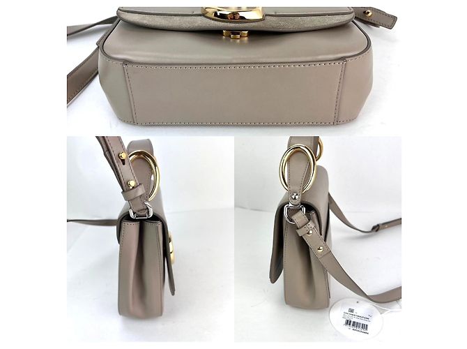 Chloé Borsa a spalla Chloe in pelle scamosciata lucida, piccola modello C, grigio Motty - vista 5