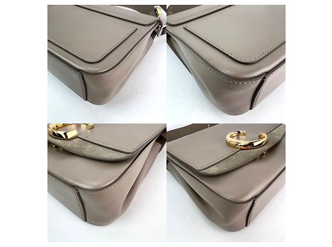 Chloé Borsa a spalla Chloe in pelle scamosciata lucida, piccola modello C, grigio Motty - vista 6