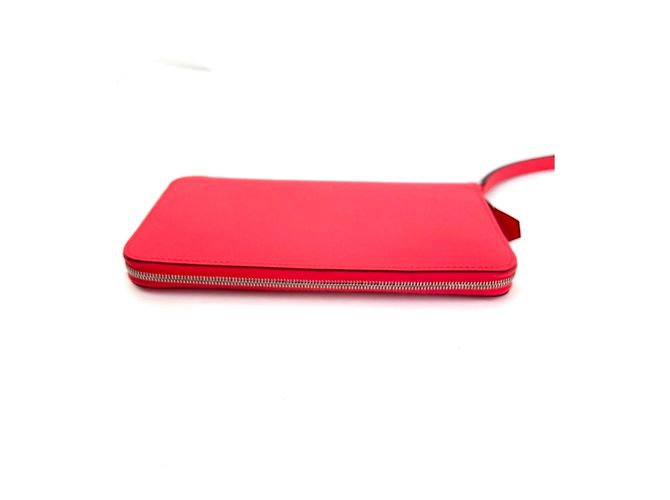Portafoglio in pelle rosa rossa Azap Lucky Wrist Epsom di Hermès - vista 3