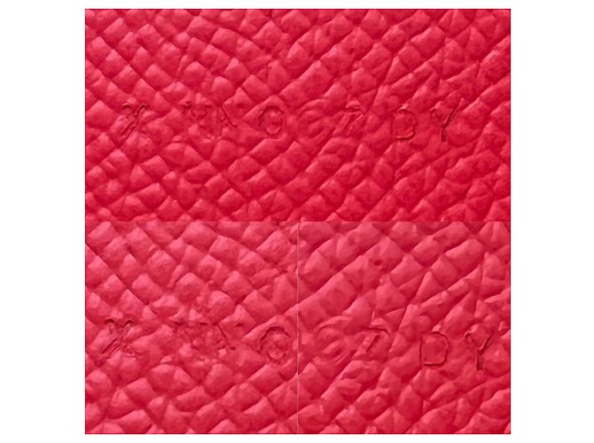 Portafoglio in pelle rosa rossa Azap Lucky Wrist Epsom di Hermès - vista 6