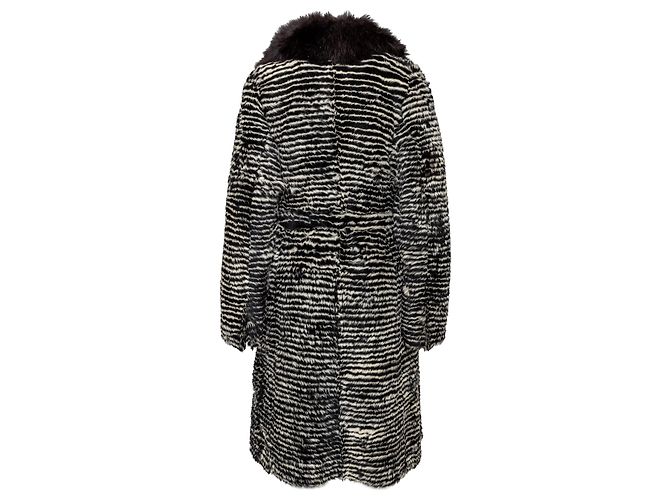 Gianfranco Ferré Rabbit and Fox Fur Coat - '90s Black - view 3
