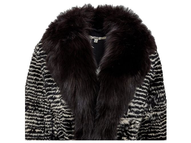 Gianfranco Ferré Rabbit and Fox Fur Coat - '90s Black - view 4