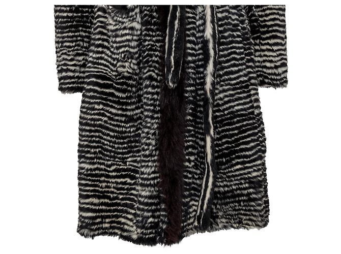 Gianfranco Ferré Rabbit and Fox Fur Coat - '90s Black - view 5