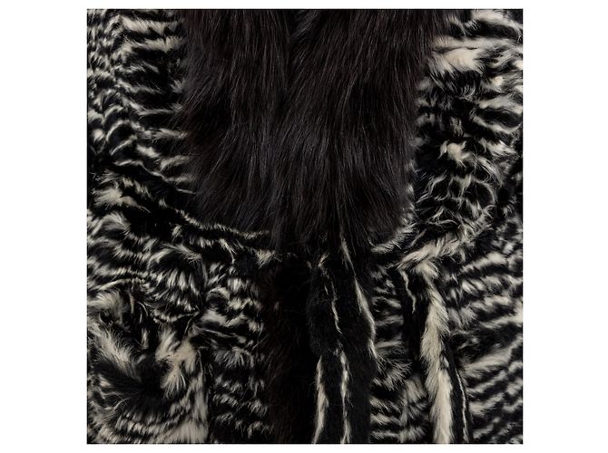 Gianfranco Ferré Rabbit and Fox Fur Coat - '90s Black - view 6