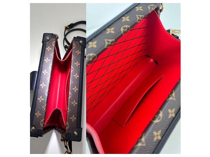 Sac à bandoulière Louis Vuitton Petite Malle Patches Monogram Marron - vue 3