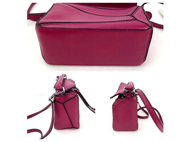 Borsa a tracolla mini Puzzle in pelle di vitello cremisi Loewe Rosso - vista 5