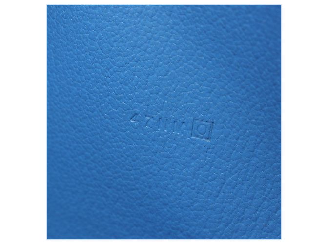 Hermès Portafoglio lungo rotondo Azap Hermes in struzzo blu - vista 5
