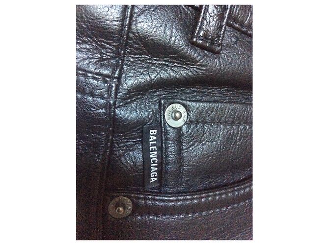Gonna corta nera in similpelle Balenciaga - vista 2