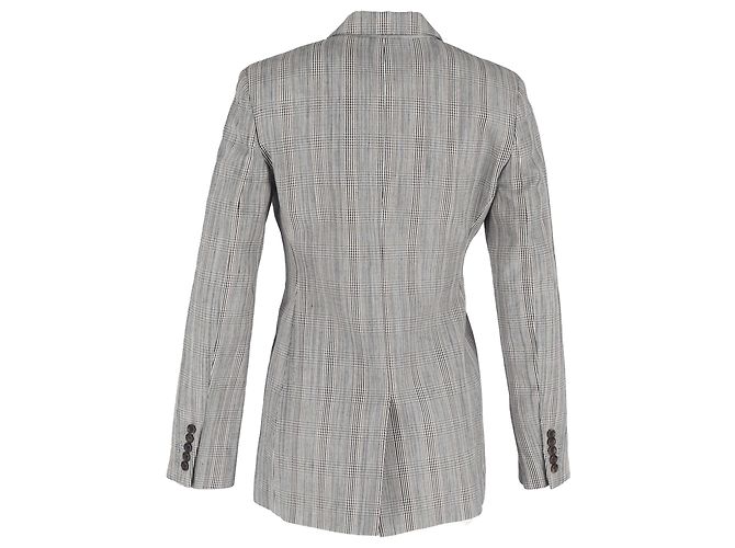 Joseph Houndstooth Double-Breasted Blazer in Grey Wool - view 3