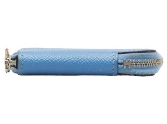 Hermès Hermes Silk In Leather Coin Case Blue - view 4