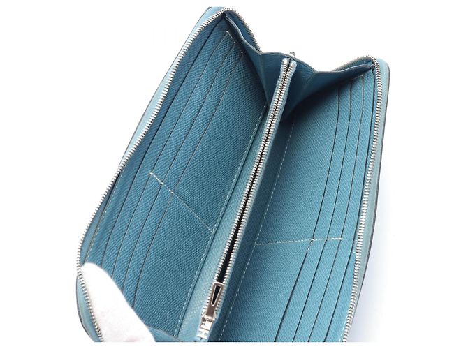 Hermès Portafoglio Hermes Azap Long Classic Epsom Blu - vista 3