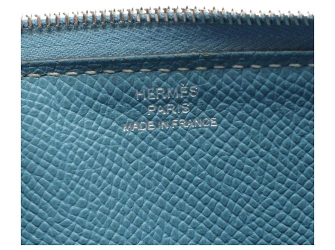 Hermès Portafoglio Hermes Azap Long Classic Epsom Blu - vista 4
