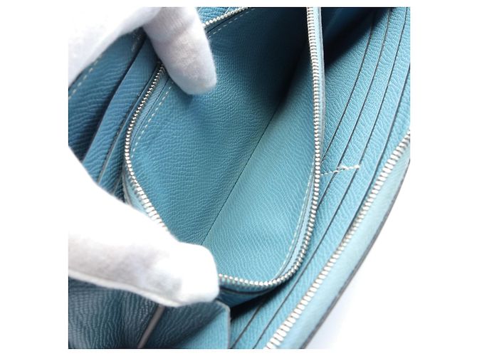 Hermès Portafoglio Hermes Azap Long Classic Epsom Blu - vista 5