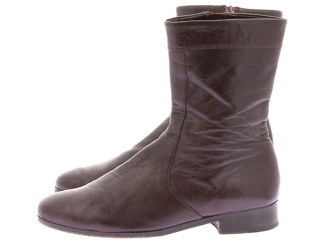 Botines SOEUR T.EU 37 Cuero Burdeos - vista 3