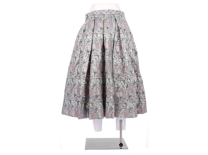 FALDA CHRISTIAN DIOR T.FR 36 Poliéster Plata - vista 2