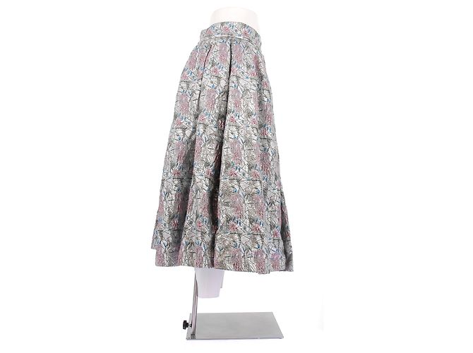 FALDA CHRISTIAN DIOR T.FR 36 Poliéster Plata - vista 3