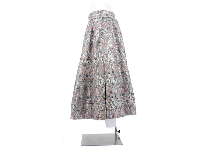 FALDA CHRISTIAN DIOR T.FR 36 Poliéster Plata - vista 4