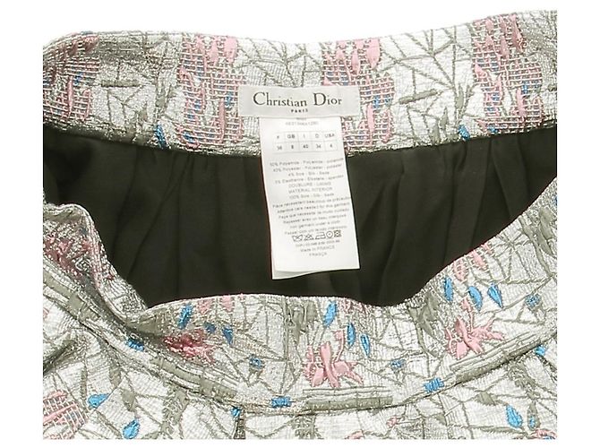 FALDA CHRISTIAN DIOR T.FR 36 Poliéster Plata - vista 5