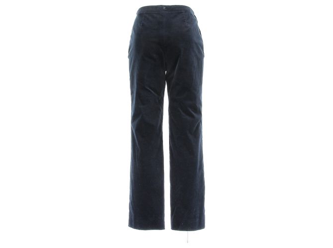 Pantalones CHANEL T.FR 40 Algodón Azul marino - vista 2