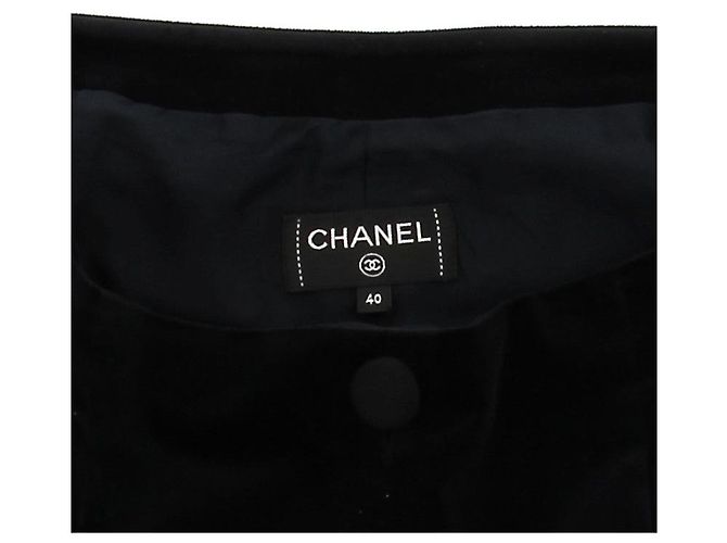 Pantalones CHANEL T.FR 40 Algodón Azul marino - vista 6