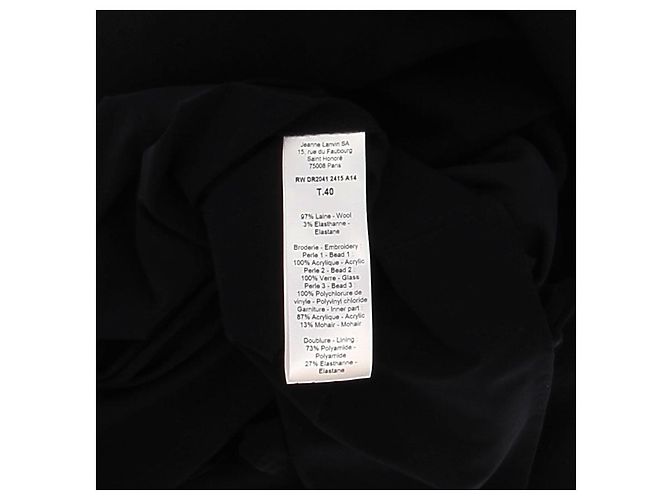 LANVIN Kleid T.FR 40 Wolle Schwarz - Ansicht 6