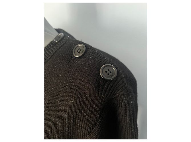 Autre Marque Schwarzer Gestreifter Pullover – Saint Laurent Paris – Größe M - Ansicht 3