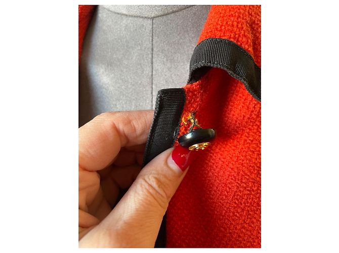Conjunto de saia e casaco Chanel em tweed coral - vista 9