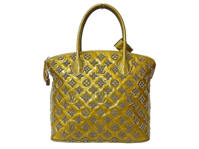 Borsa Louis Vuitton Monogram Fascination Lockit Bouclette Grigio Senape - vista 2