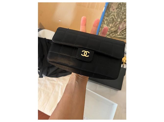 Chanel Chocolate bar raso nero - vista 6