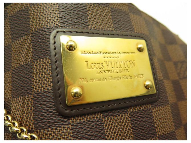 LOUIS VUITTON POCHETTE EVA N55213 IN CANVAS DAMIER EBENE CLUTCH Marrone - vista 13
