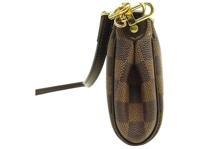 LOUIS VUITTON POCHETTE EVA N55213 IN CANVAS DAMIER EBENE CLUTCH Marrone - vista 3