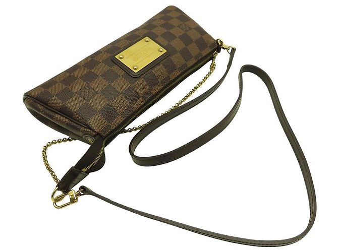LOUIS VUITTON POCHETTE EVA N55213 IN CANVAS DAMIER EBENE CLUTCH Marrone - vista 6