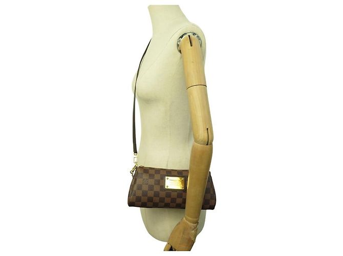 LOUIS VUITTON POCHETTE EVA N55213 IN CANVAS DAMIER EBENE CLUTCH Marrone - vista 7