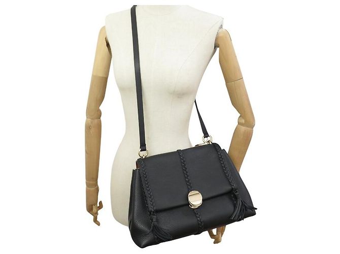 Chloé NUOVO BORSO A MANO CHLOE PENELOPE IN PELLE GRAIN NERA CON TRACOLLA - vista 5