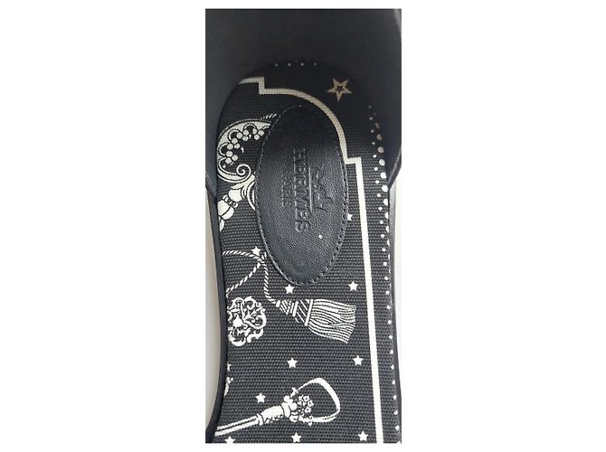 Sandali Hermès Santorini in pelle nera Nero - vista 11