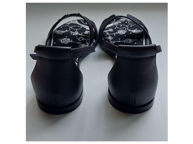 Sandali Hermès Santorini in pelle nera Nero - vista 18