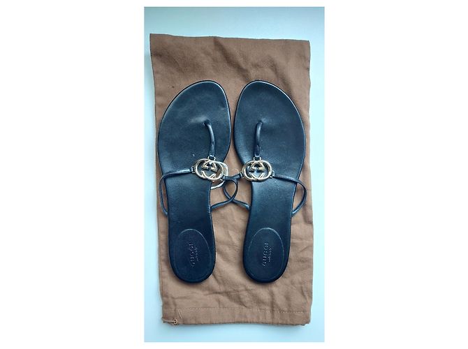Mules Gucci Double G in pelle nera Nero - vista 2