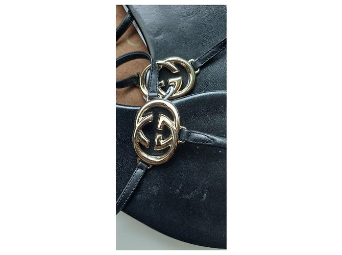 Mules Gucci Double G in pelle nera Nero - vista 7