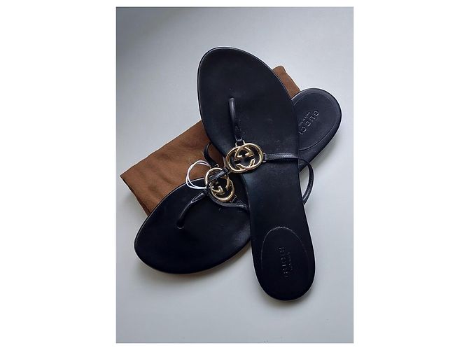 Mules Gucci Double G in pelle nera Nero - vista 8