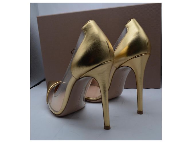 Décolleté Gianvito Rossi Plexy Oro in Pelle - vista 2