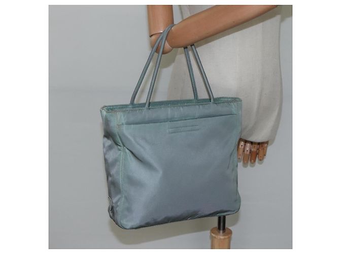 PRADA Borsa a mano in nylon verde Auth bs23688 - vista 24
